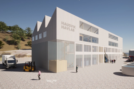 Arkitekttegning av det nye bygget Hausvik Havlab
